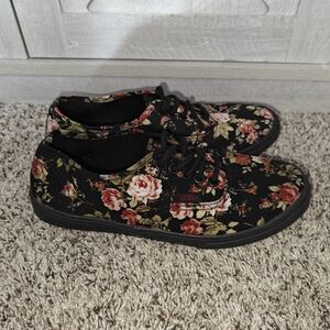 Vans Authentic Lo Pro Women's Youth Floral Canvas Sneakers Size 5.5